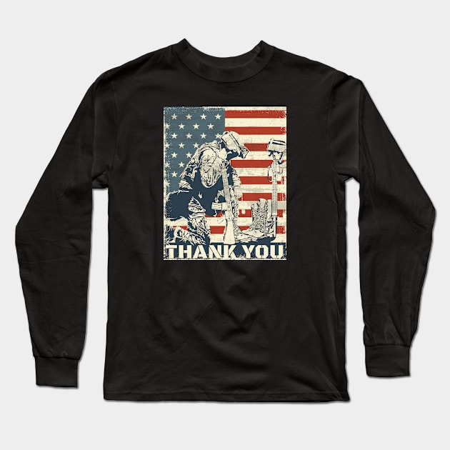 Memorial Day ~ america vintage Long Sleeve T-Shirt by Can Photo